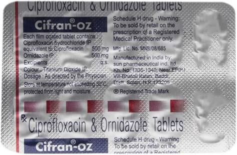 Cifran-OZ Tablet: Uses, Side Effects, Price, Dosage & More Info - PharmEasy