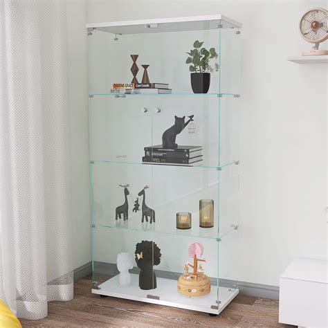 Buy SEGMART Curio Cabinet, 4-shelf Glass Floor Standing Curio Display ...
