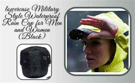 lowercase Military Style Waterproof Rain Cap for Men and Women (Black ...