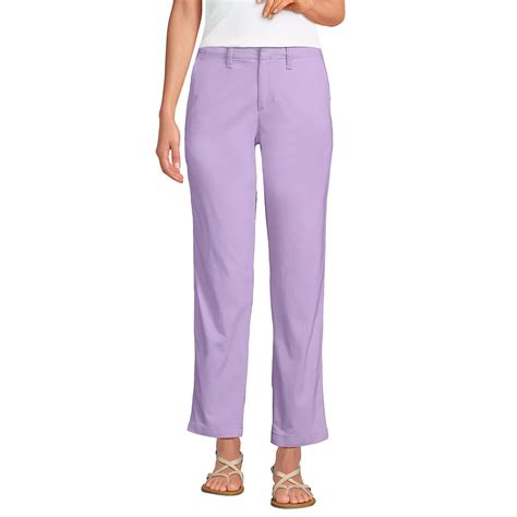 Women's Lands' End Mid Rise Classic Straight Leg Chino Ankle Pants