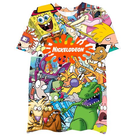 Buy NickelodeonMens 90s Cartoon Shirt - Rugrats Hey Arnold Ren & Stimpy ...