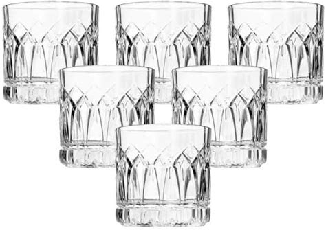 E - Ezra Double Rock Whisky Glass 350ml, Set of 6 (PST) : Amazon.in ...