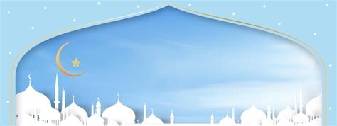 Eid alAdha banner Finestra della moschea con mezzaluna stella di luna ...
