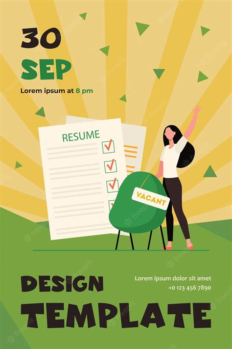 Free Vector | Female employee looking for vacant position. resume, lady ...