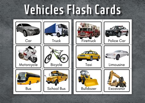 Transportation Flash Cards 的图像结果