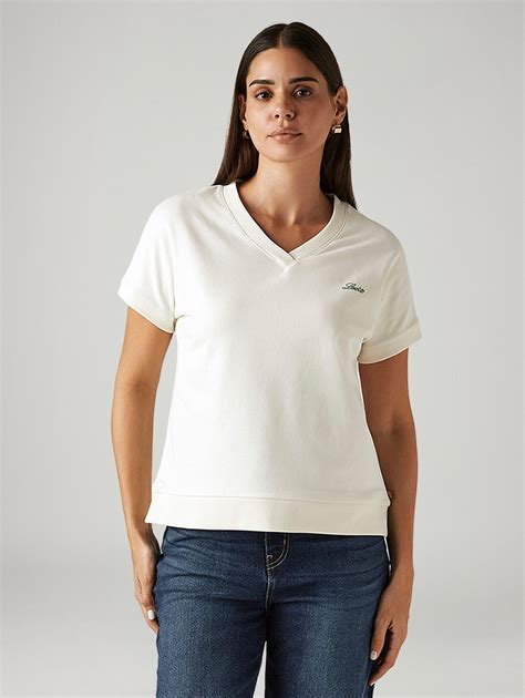 Women's Solid White Relaxed Fit T-shirt – Levis India Store