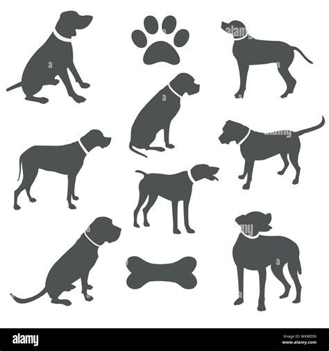 Black silhouettes of dogs Stock Vector Image & Art - Alamy