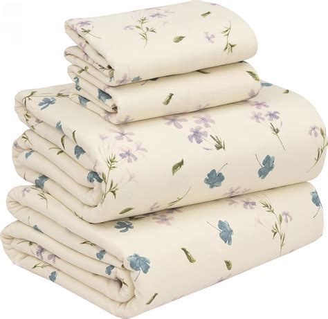 Amazon.com: Codi Flannel Sheets Queen Size- 4 Pieces Ultra Soft Flannel ...