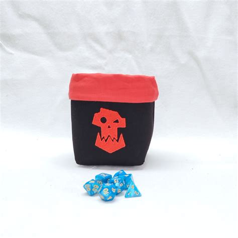 Buy Black square dice bag - red Ork logo - LJA Créations - Accessories