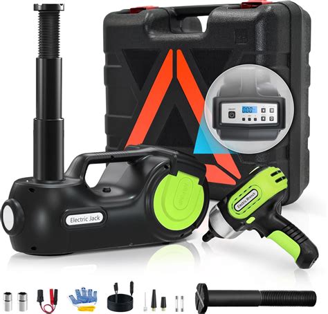 E-HEELP Electric Car Jack Kit 5Ton 12V Car Jack Hydraulic (Lifting Range: 6.1-20.86 inch) with ...