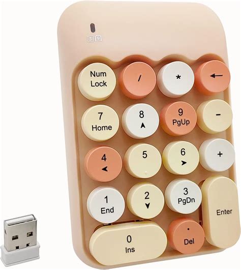 Amazon.com: Seaciyan Wireless Number Pad, Ergonomic Cute Colorful Retro ...