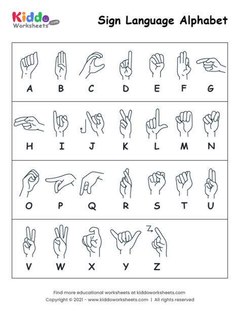 Image result for G ASL Alphabet Printable Worksheets