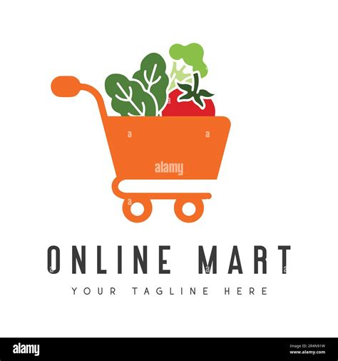 Online Mart Shopping Logo Design Grocery Store Shopping logo Stock ...
