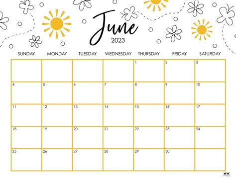 June 2023 Calendars - 50 FREE Printables | Printabulls