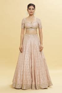 Buy Pink Dupion Silk Embroidery Zardozi Sweetheart Neck Lehenga Set For ...
