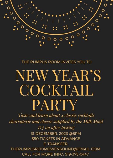 Rumpus Room New Years Cocktail Party, The Bean Cellar, Owen Sound, 31 ...