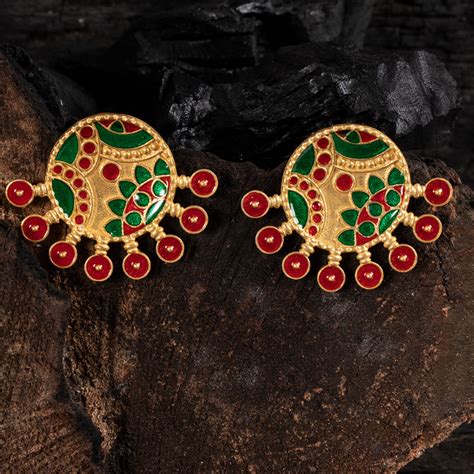 Red Green Circular Studs