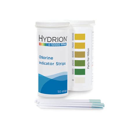 Hydrion CH1000 Chlorine test strip 0-1000 ppm 100 strips