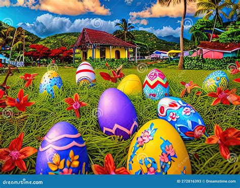 Easter Holiday Scene in Roseau,Saint George,Dominica. Stock ...