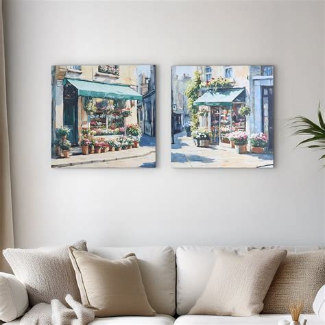 Buy Brezza Set of 2 Canvas Flower Shop Picture Frames - 50x50cm from ...