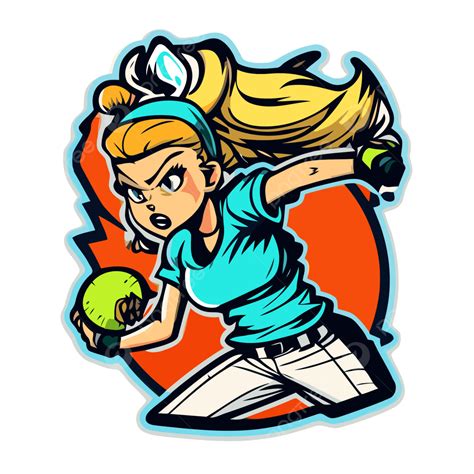 Girl Playing Softball Clipart Free
