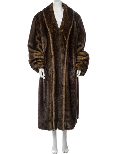 Dennis Basso Faux Fur Coat - Brown Coats, Clothing - DEN23300 | The ...