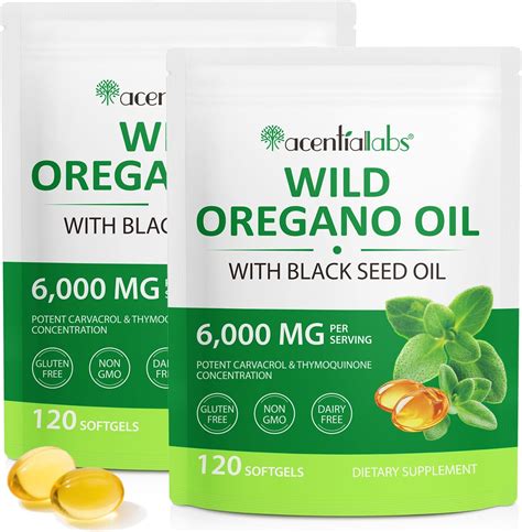 Amazon.com: Oil of Oregano Softgels 6000mg, 2 in 1 Formulated with ...