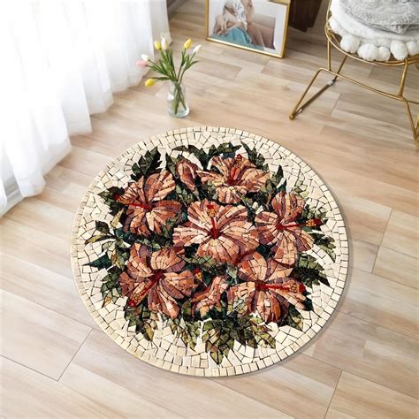 Floor Mosaic Rug, Eastern Roman,antioch, Mosaic Patterned Modern Style ...