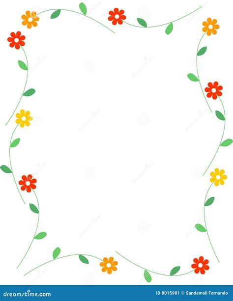 Spring flowers border stock vector. Illustration of pictureframe - 8015981