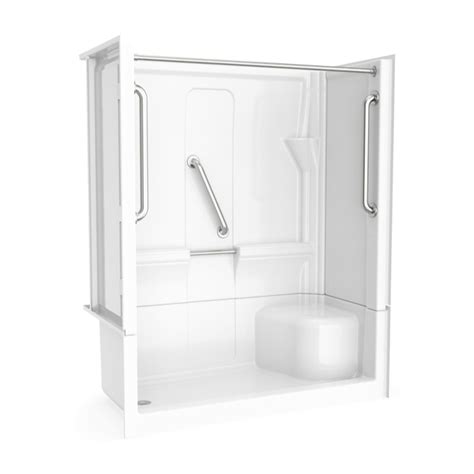 Laurel Mountain Almedia Low Threshold 4-Piece 30-in W x 60-in L x 74-in ...