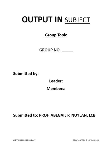 Image result for Written Report Format