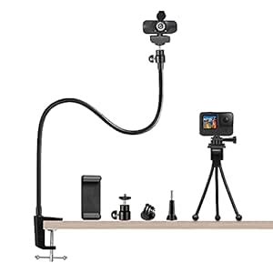 27 Inch Webcam Stand Camera Mount with Phone Holder - Bonus Webcam ...