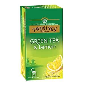 Twinings Green Tea & Lemon, 25 Teabags, Green Tea, Deliciously Sweet ...