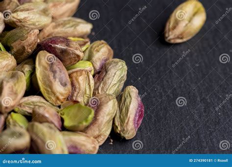 Scattered Pistachios of Green Color with Salty Taste Stock Image ...