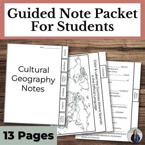 Cultural Geography Unit with Guided Notes and Map Activities - SFSEteach