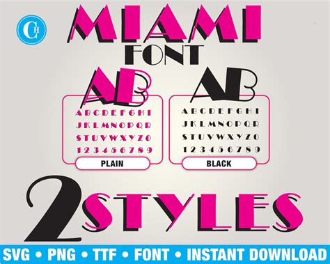 Miami Vice Font Bundle Svg Png Pdf INSTANT DOWNLOAD - Etsy Australia