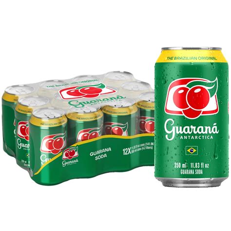 Guarana Antarctica, The Brazilian Original Guarana Soda, Regular, 11.83 ...