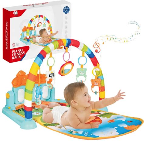 Toysbuddy Baby Piano Play Mat Gym & Fitness Rack with Hanging Rattles ...