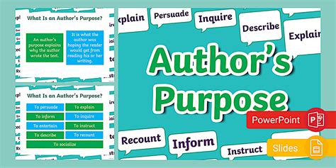 Introduction to Author’s Purpose PPT & Google Slides