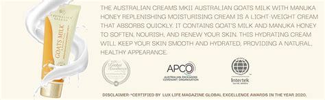 G and M Australian Creams MKII Goat Milk & Manuka Honey, Moisturizer ...