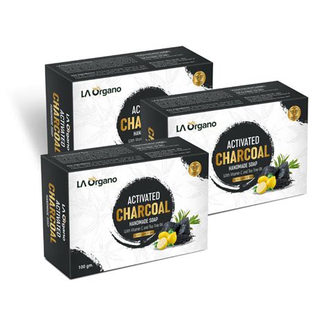 LA Organo Charcoal Handmade Natural Bath Soap