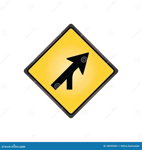 Merging Traffic Sign. Vector Illustration Decorative Design Stock ...