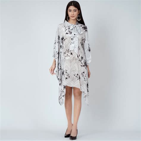 Grey and Black Floral Top – First Resort by Ramola Bachchan