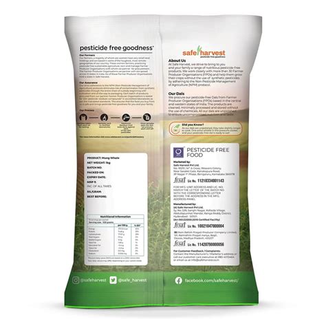 Safe Harvest Pesticide, Free Goodness Moong Dal, Vegan, Gluten Free, 1Kg