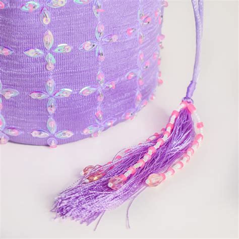 Amyra Sequins Floral Potli Bag Lavender Online - Premium Potli Bag ...
