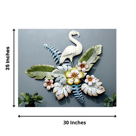 Flamingo Metal Wall Art for Drawing Room and Dining Hall (30 x 35 Inch ...