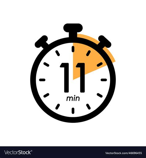 11 Minute Timer Icon - Stopwatch Royalty Free Vector Image