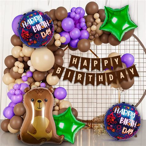 Party Propz Jungle Theme Birthday Decoration - 47 Pcs Purple balloons ...