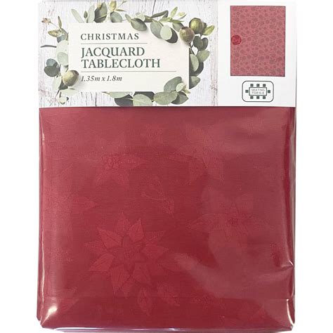 Christmas Jacquard Tablecloth Red 135cm X 180cm Each | Woolworths