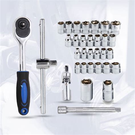 Hillgrove 32 Pieces Heavy 1/2"inch Combinational Ratchet Socket Wrench ...